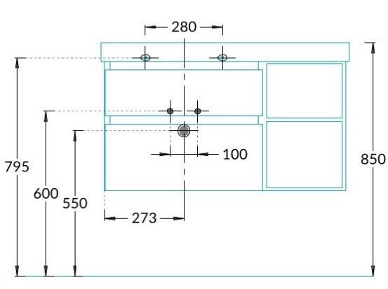 KERAMA MARAZZI CUB.90.2Lh/LIM.N Тумба CUBO левая подвесная с ящиками 90, лимо матовая- структ.орех