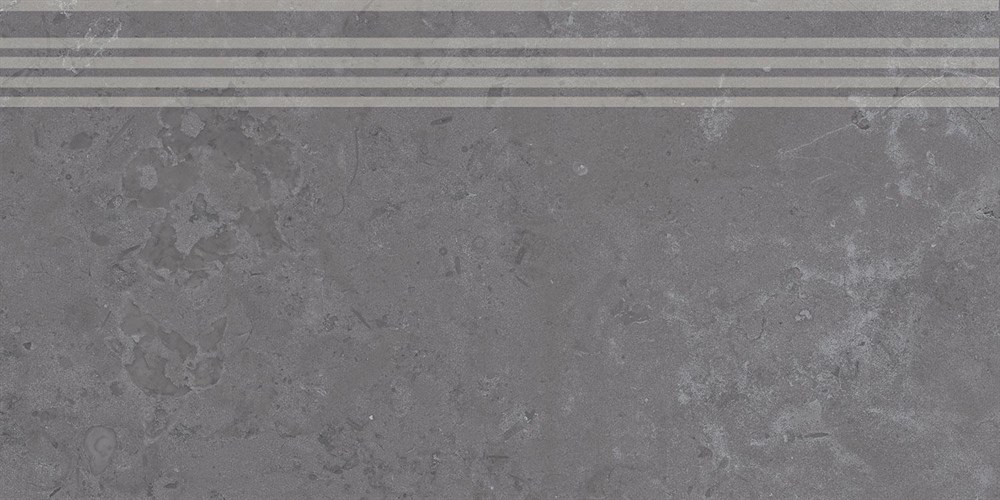 KERAMA MARAZZI DD205120R/GR Ступень Про Лаймстоун серый темный натуральный обрезной 30x60x0,9