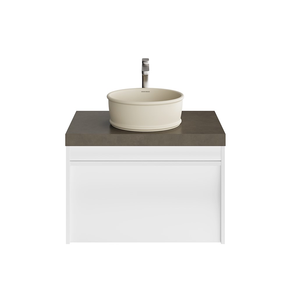 Тумба MODULA подвесная 70 с ящиком 1+1, белая глянцевая