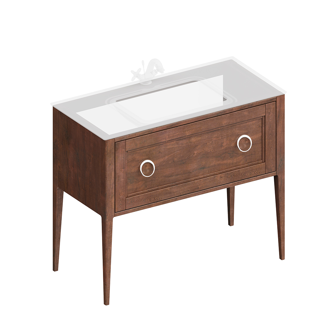 Тумба PLAZA Classic напольная с ящиком 100, орех