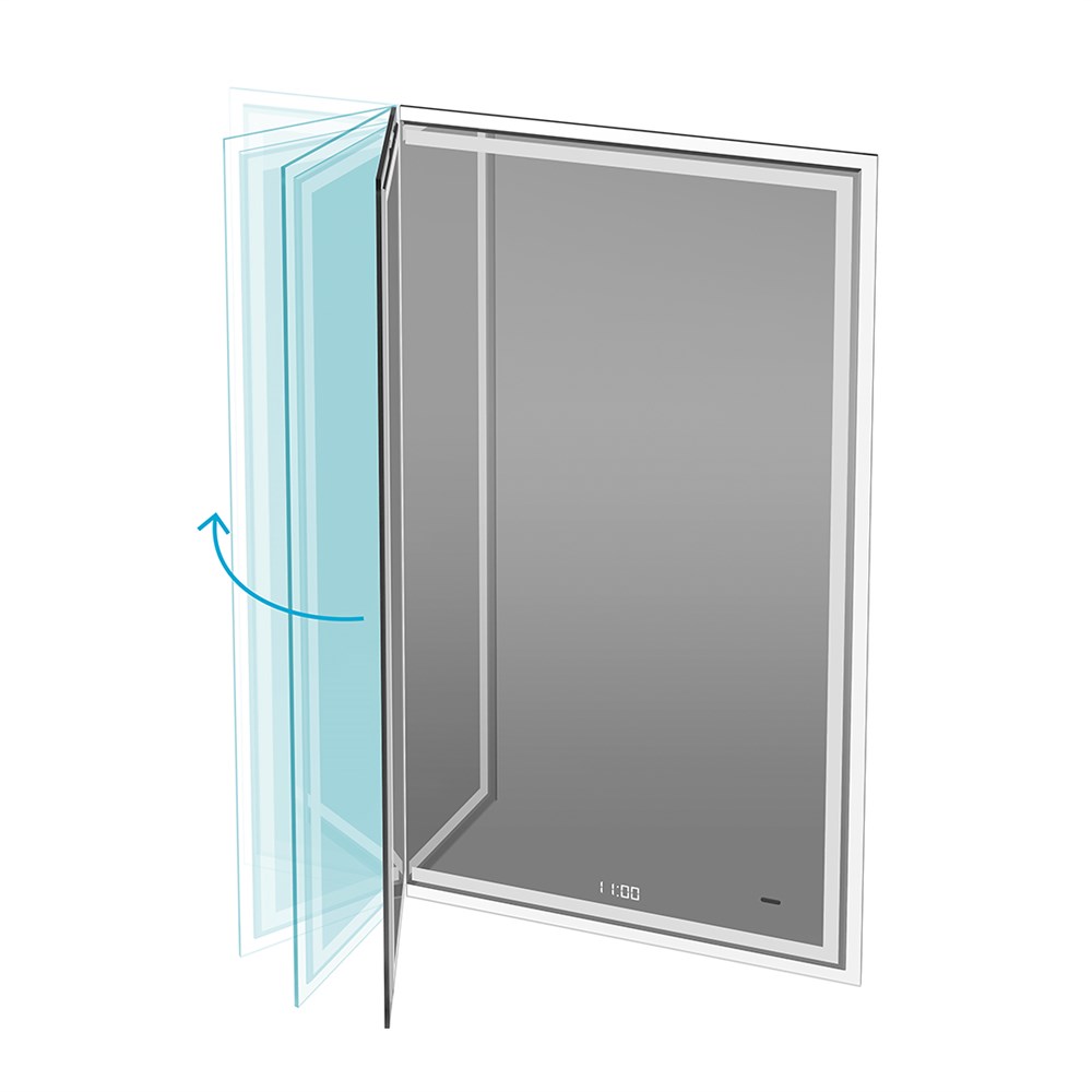 KERAMA MARAZZI TE.M.mi.65 Зеркало TECNO M 65 с поворотной дверцей, подсветкой и функцией антизапотевание, белое