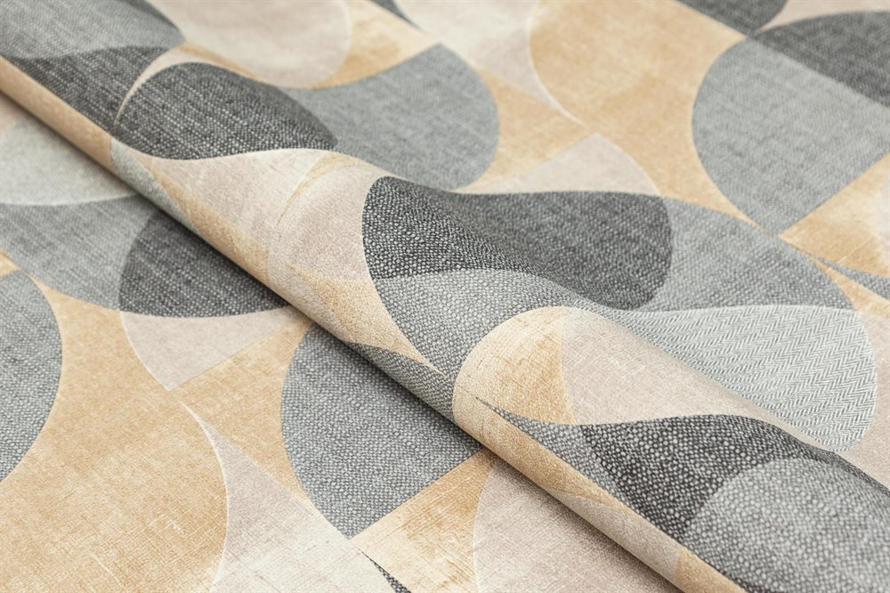 KERAMA MARAZZI KM8510 Обои виниловые Шафран мотив,черный, круги 1,06х10 (1, Т A) прямая стыковка