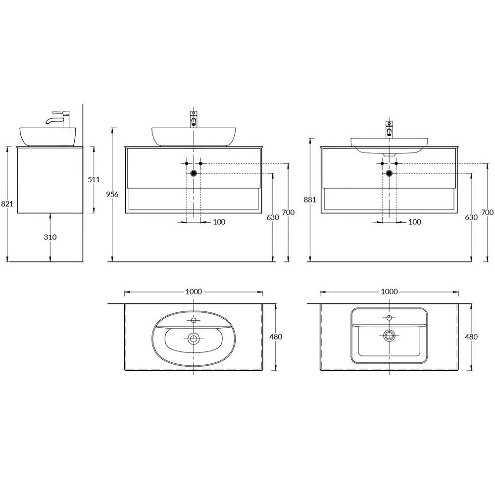 KERAMA MARAZZI PLB.M.100.1/WHT.V Тумба PLAZA Modern подвесная 100 1 ящик + полка, белая глянцевая