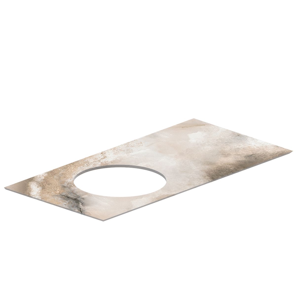 Столешница из керамогранита для раковин, встраиваемых сверху, Ониче 97 см, бежевый лаппатированный