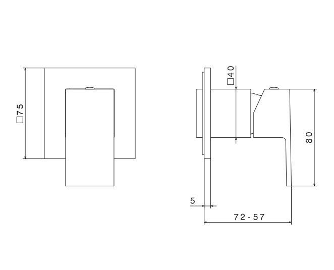 Встроенный однорычажный смеситель FUTURA для душа на один поток, матовый черный