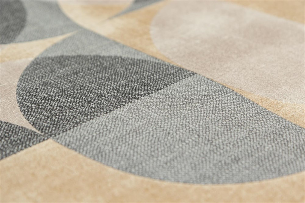 KERAMA MARAZZI KM8510 Обои виниловые Шафран мотив,черный, круги 1,06х10 (1, Т A) прямая стыковка