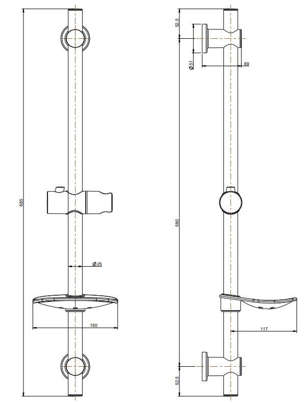 Душевой гарнитур SONATA, хром