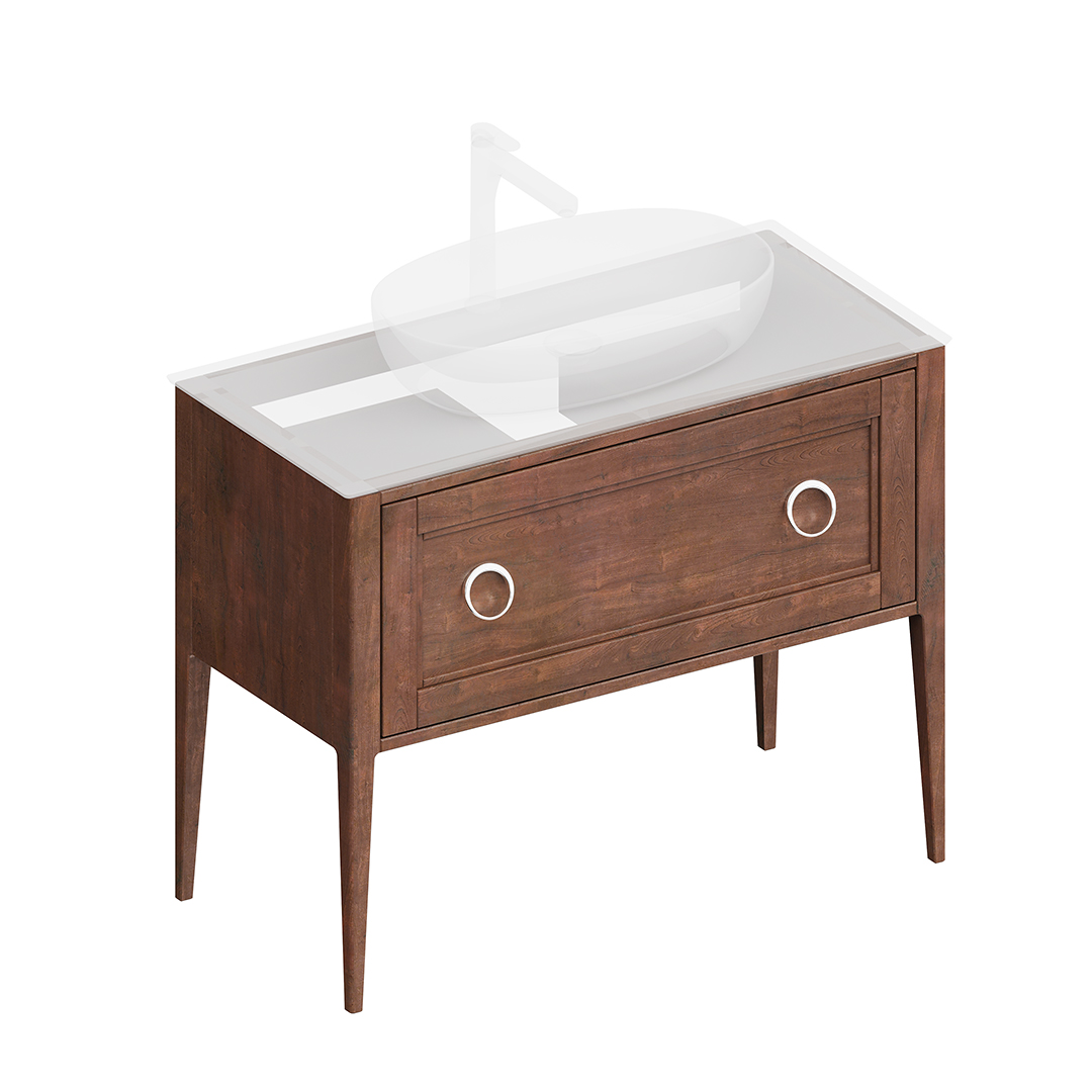 Тумба PLAZA Classic напольная с ящиками 100, орех