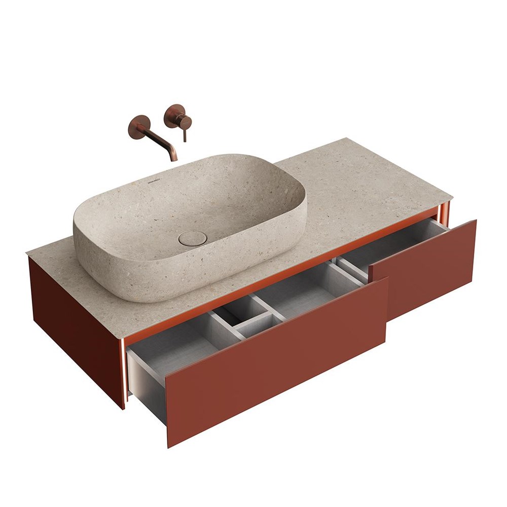 KERAMA MARAZZI MA.120.2/VR.M Тумба MAGICA подвесная 120, 2 ящика, венецианский красный матовый