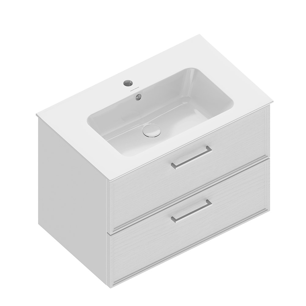 Тумба PIANO Classic подвесная 75, ясень белый матовая