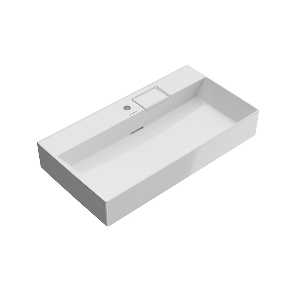 Раковина LOGICA мебельная\подвесная с одним отверстием 90, белая глянцевая