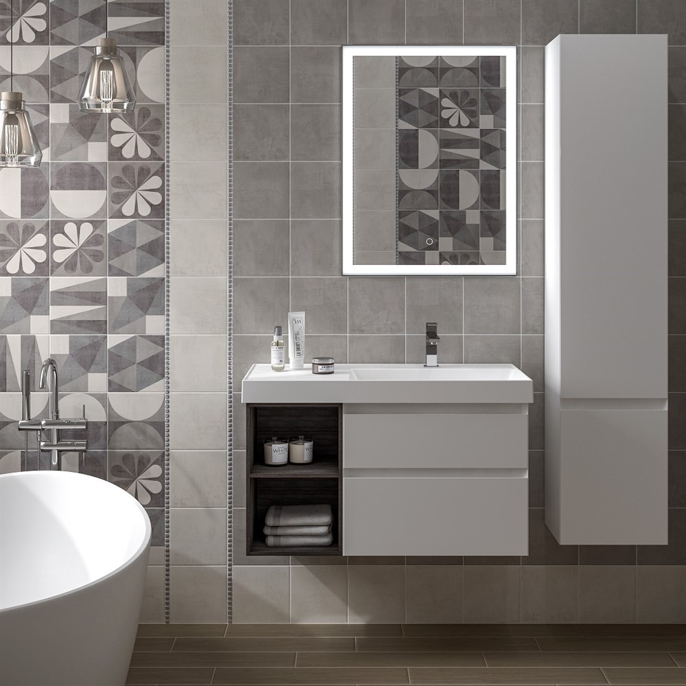 KERAMA MARAZZI CUB.165Rh/WHT.M Пенал CUBO подвесной правый 165, белая матовая