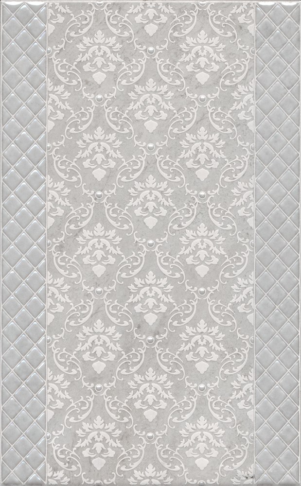 KERAMA MARAZZI AZ\A053\6424 Декор Мотиво серый светлый глянцевый 25x40x8