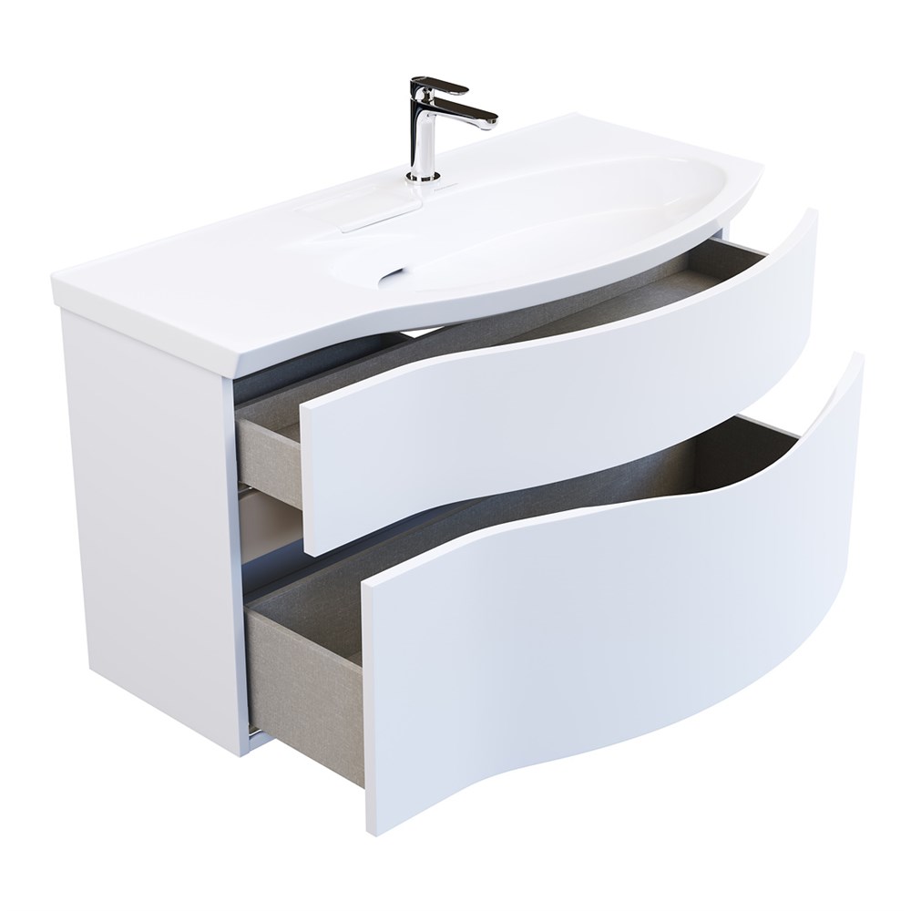 KERAMA MARAZZI RV.100Rh\WHT.M Тумба RIVA 100 см правая, белая матовая