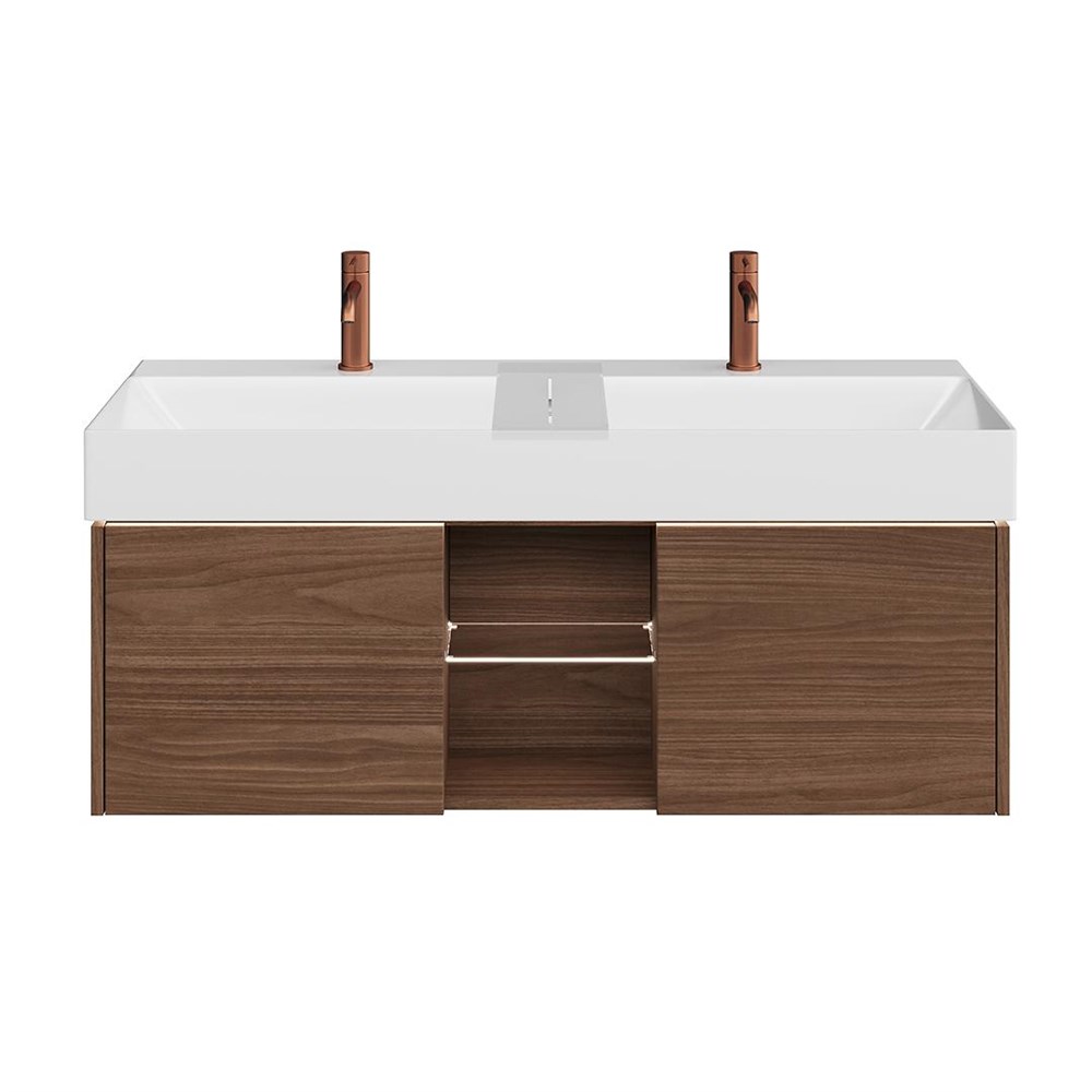 KERAMA MARAZZI GR.120.2/SNUT Тумба GRANDE подвесная 120, 2 ящика + открытая зона, структурированный орех