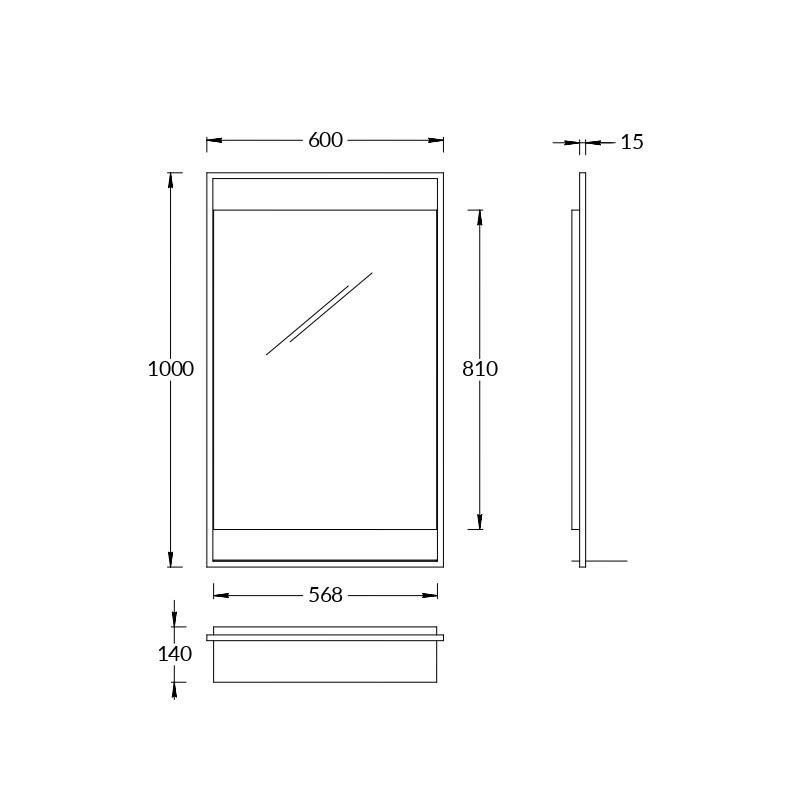 KERAMA MARAZZI PL.N.mi.P.60/BLK Зеркало PLAZA Next 60, черное матовое