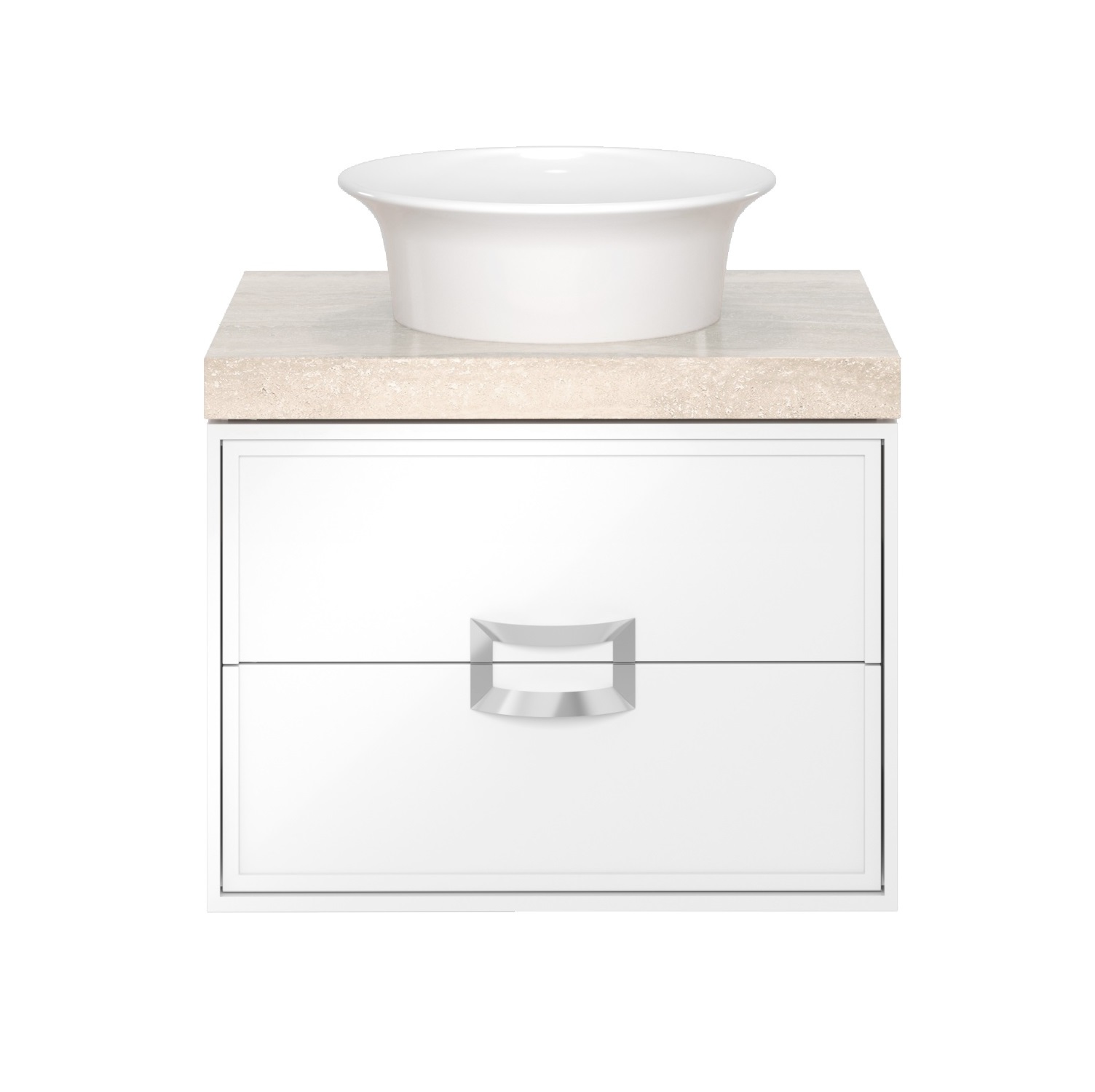 Тумба CANALETTO подвесная с ящиками 60, белая матовая