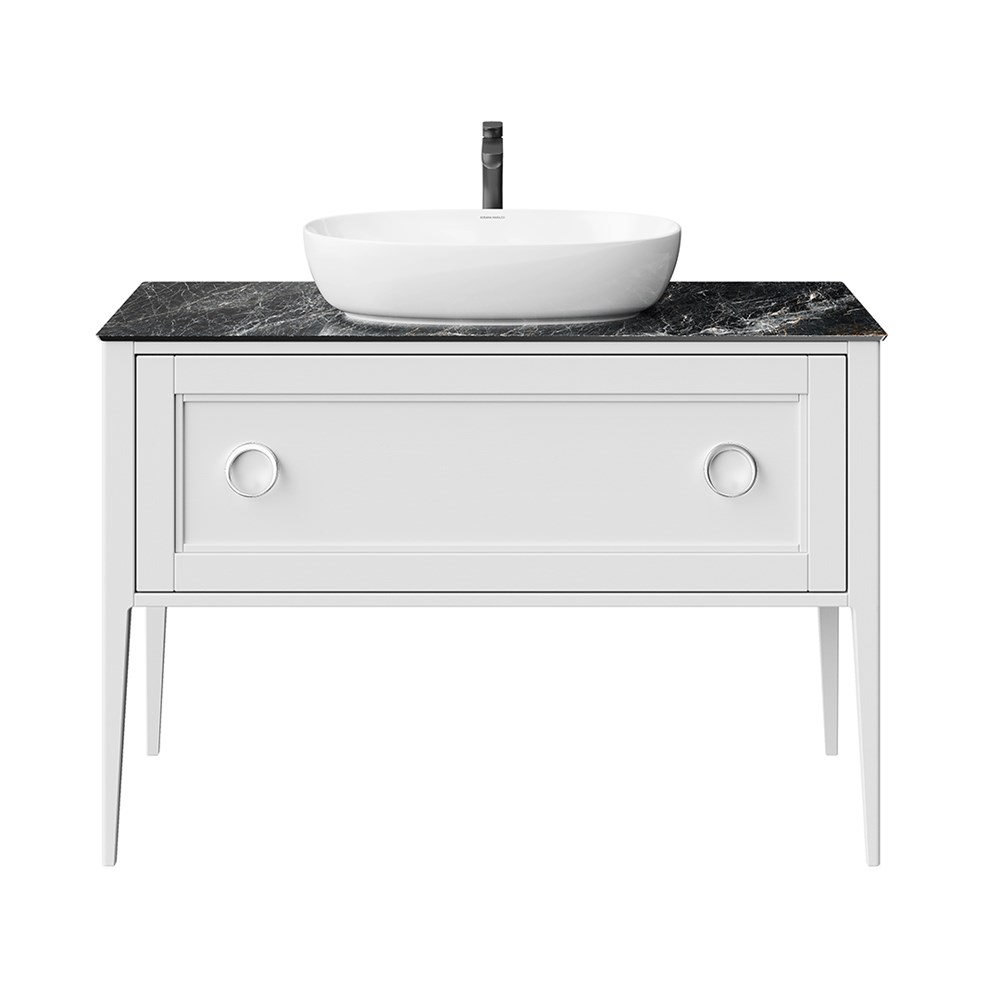 Тумба PLAZA Classic Neo напольная с ящиками 120, белая матовая