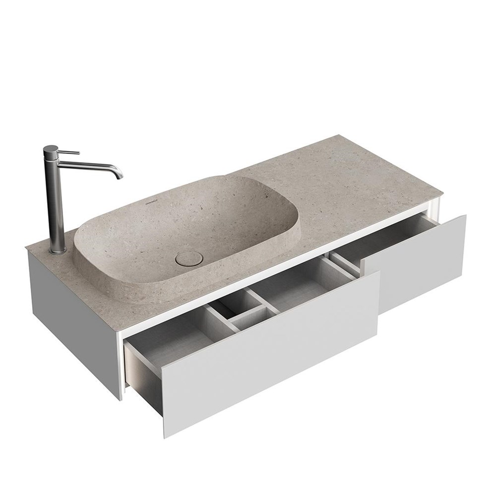 KERAMA MARAZZI MA.120.2/MGR.M Тумба MAGICA подвесная 120, 2 ящика, утренний серый матовый