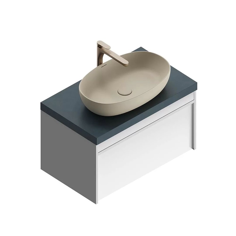 KERAMA MARAZZI MOD.80.1+1/WHT Тумба MODULA подвесная 80 с ящиком 1+1, белая глянцевая