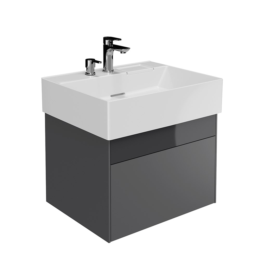 KERAMA MARAZZI LOG.60.2/ST Тумба LOGICA подвесная 2 ящика 60 см, стальной серый