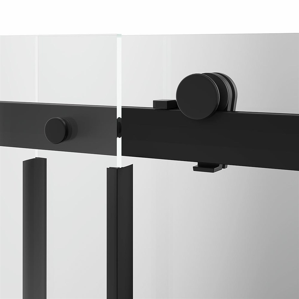 Душевая дверь CRISTALLO, раздвижная с функцией soft close, 120х210, матовый черный