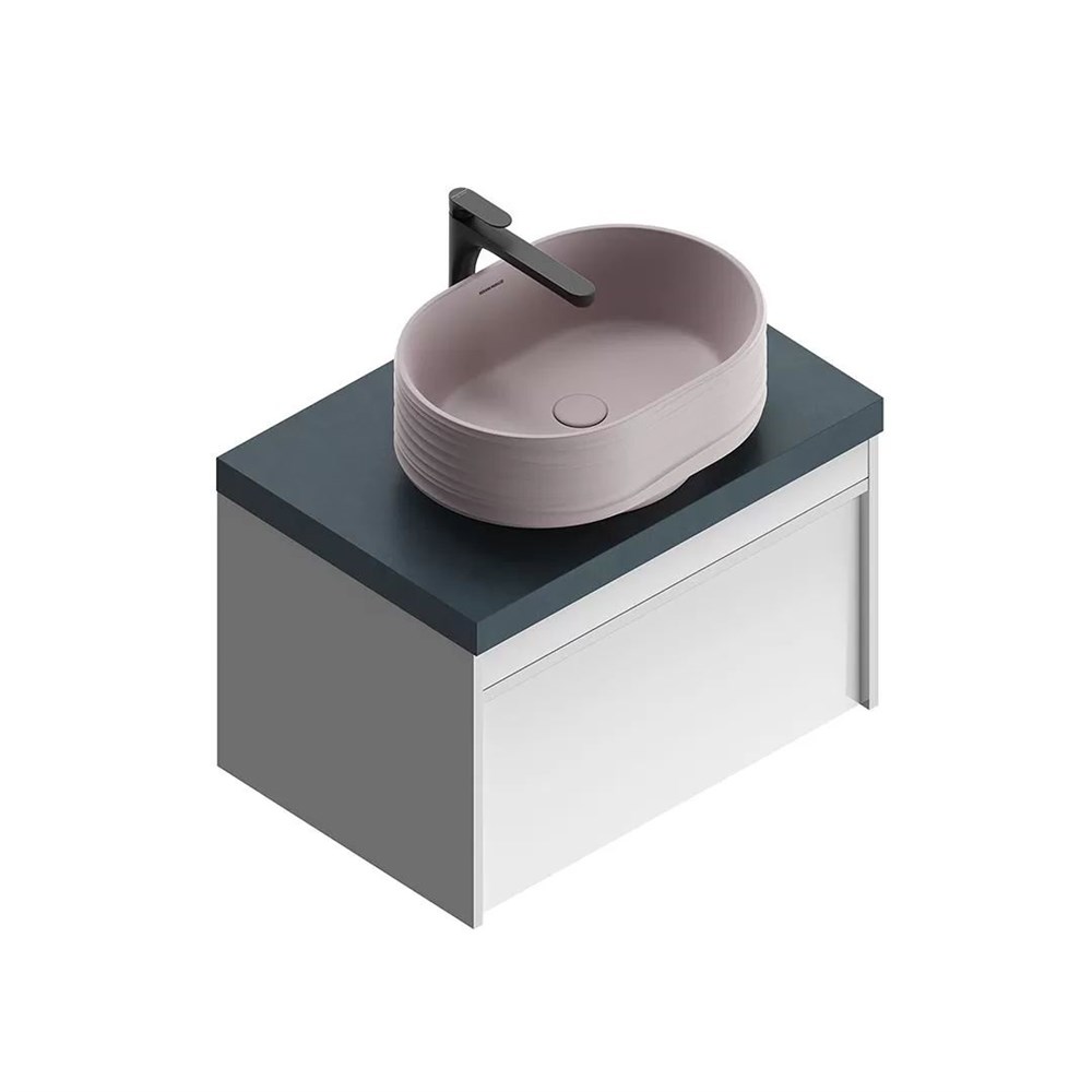 KERAMA MARAZZI MOD.70.1+1/WHT Тумба MODULA подвесная 70 с ящиком 1+1, белая глянцевая