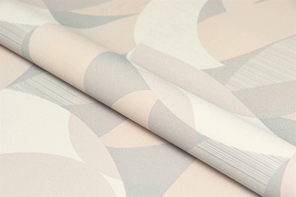 KERAMA MARAZZI KM8505 Обои виниловые Шафран мотив,бежевый серый, листья 1,06х10 (1, Т A) прямая стыковка