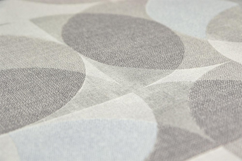 KERAMA MARAZZI KM8509 Обои виниловые Шафран мотив,серый, круги 1,06х10 (1, Т A) прямая стыковка