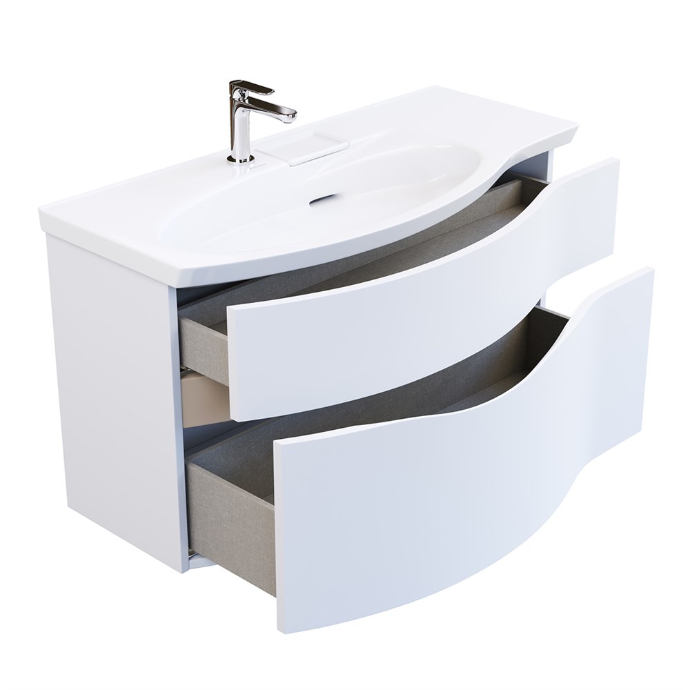 KERAMA MARAZZI RV.100Lh\WHT.M Тумба RIVA 100 см левая, белая матовая