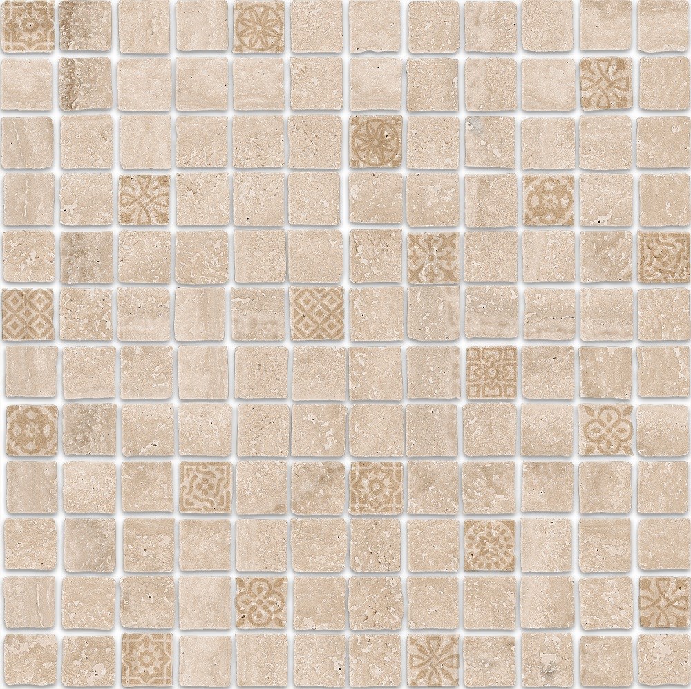 KERAMA MARAZZI MBD002 Декор Риальто Антика 2 мозаичный бежевый светлый матовый 30х30х0,9