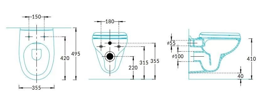 KERAMA MARAZZI KPRO.wc.02 Унитаз KPRO подвесной безободковый с крепежом и сиденьем, белый глянцевый