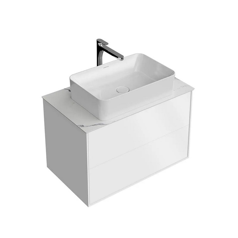 KERAMA MARAZZI KMPMCb80MWh2 Тумба PLAZA Modern подвесная 80, push/пуш, 2 ящика, белая матовая