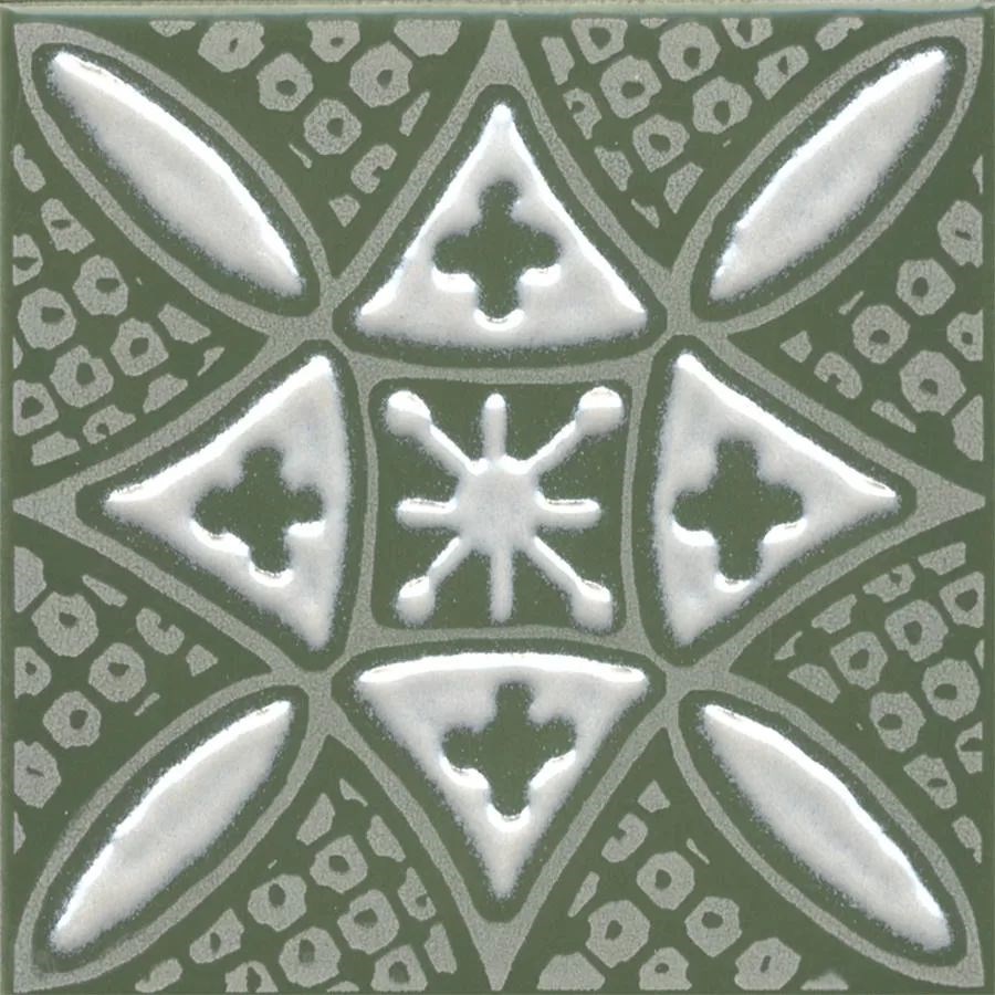 KERAMA MARAZZI KMD3STA019GN Декор Бахия 2 зелёный глянцевый 9,8x9,8x0,7