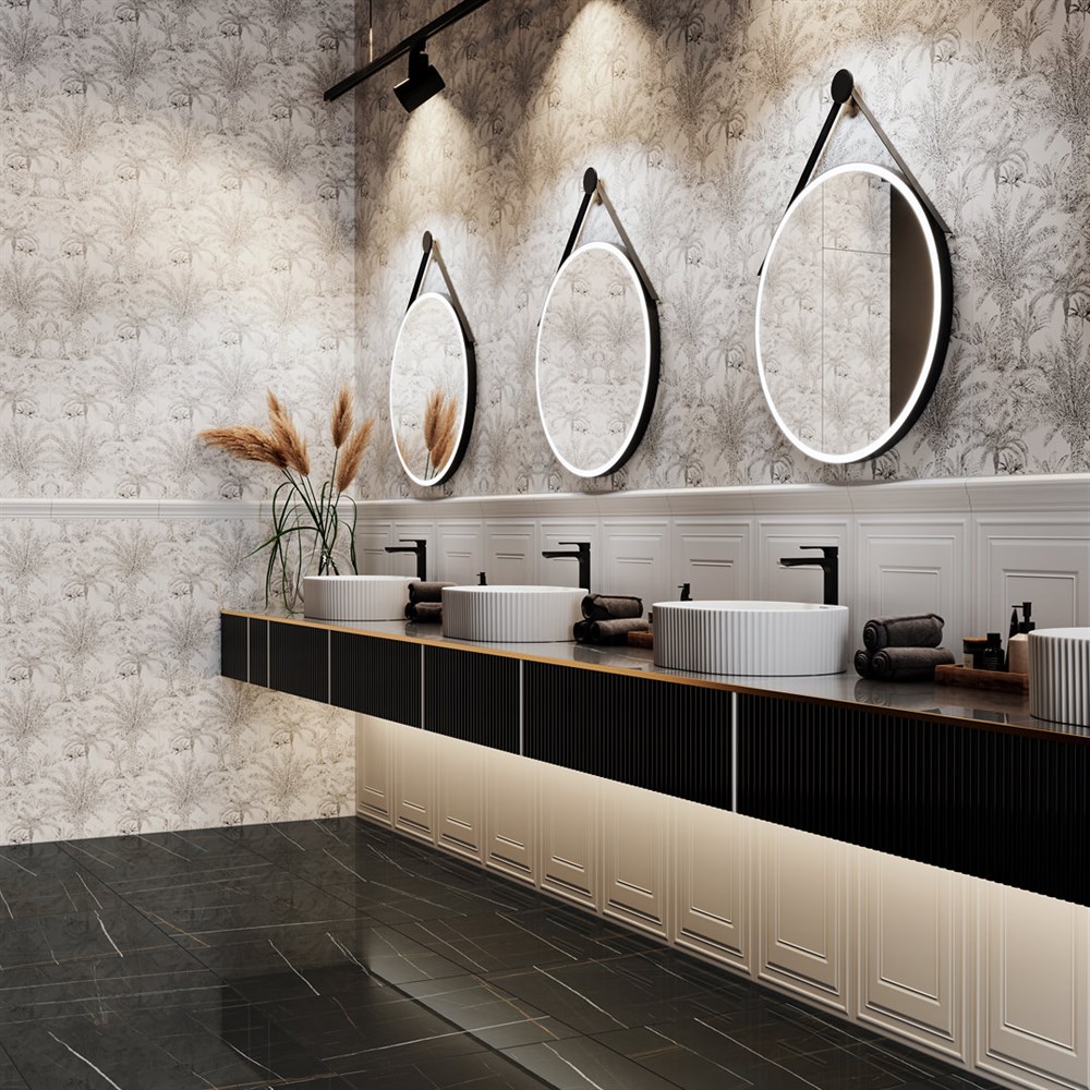 Зеркало CONO круглое 70, черное матовое