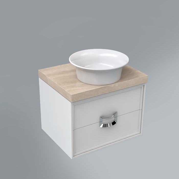 Столешница из керамогранита для накладных раковин, Риальто 60 см, бежевый лаппатированный