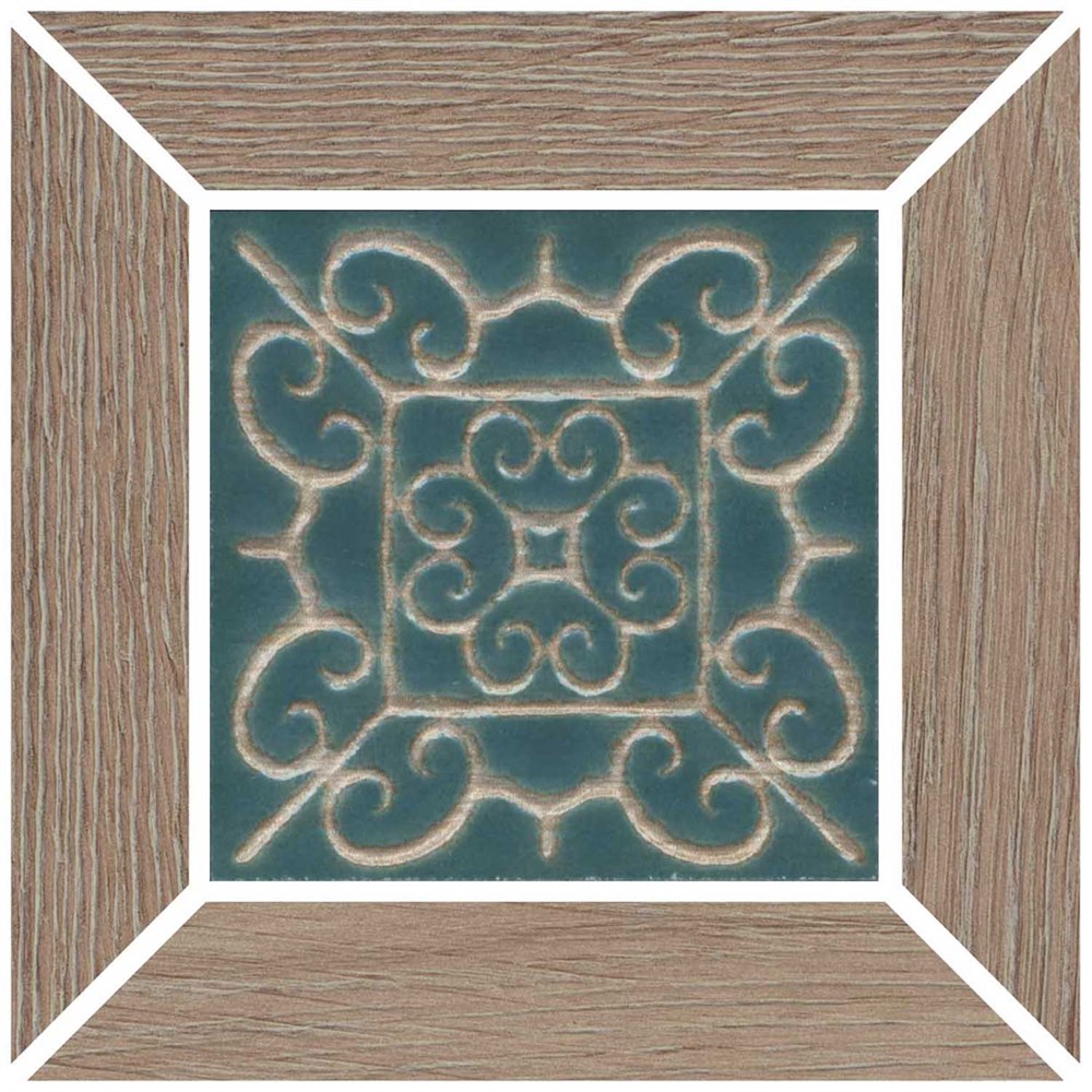 KERAMA MARAZZI ID158 Вставка Тровазо наборный коричневый тёмный матовый 13x13x0,9