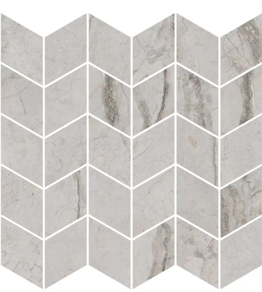 Декор Ифран мозаичный серый светлый глянцевый обрезной 30x31,2x0,9