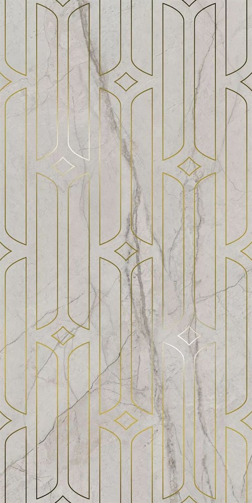 Декор Ифран серый светлый глянцевый обрезной 60x119,5x0,9