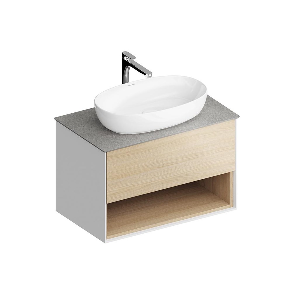 KERAMA MARAZZI PLB.M.80.1/OAK.V Тумба PLAZA Modern подвесная 80 дуб виченца 1 ящик + полка