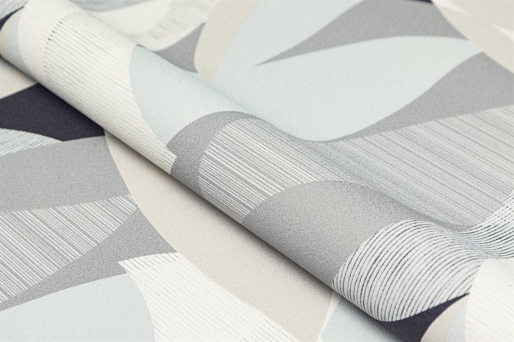 KERAMA MARAZZI KM8508 Обои виниловые Шафран мотив,черный, листья 1,06х10 (1, Т A) прямая стыковка