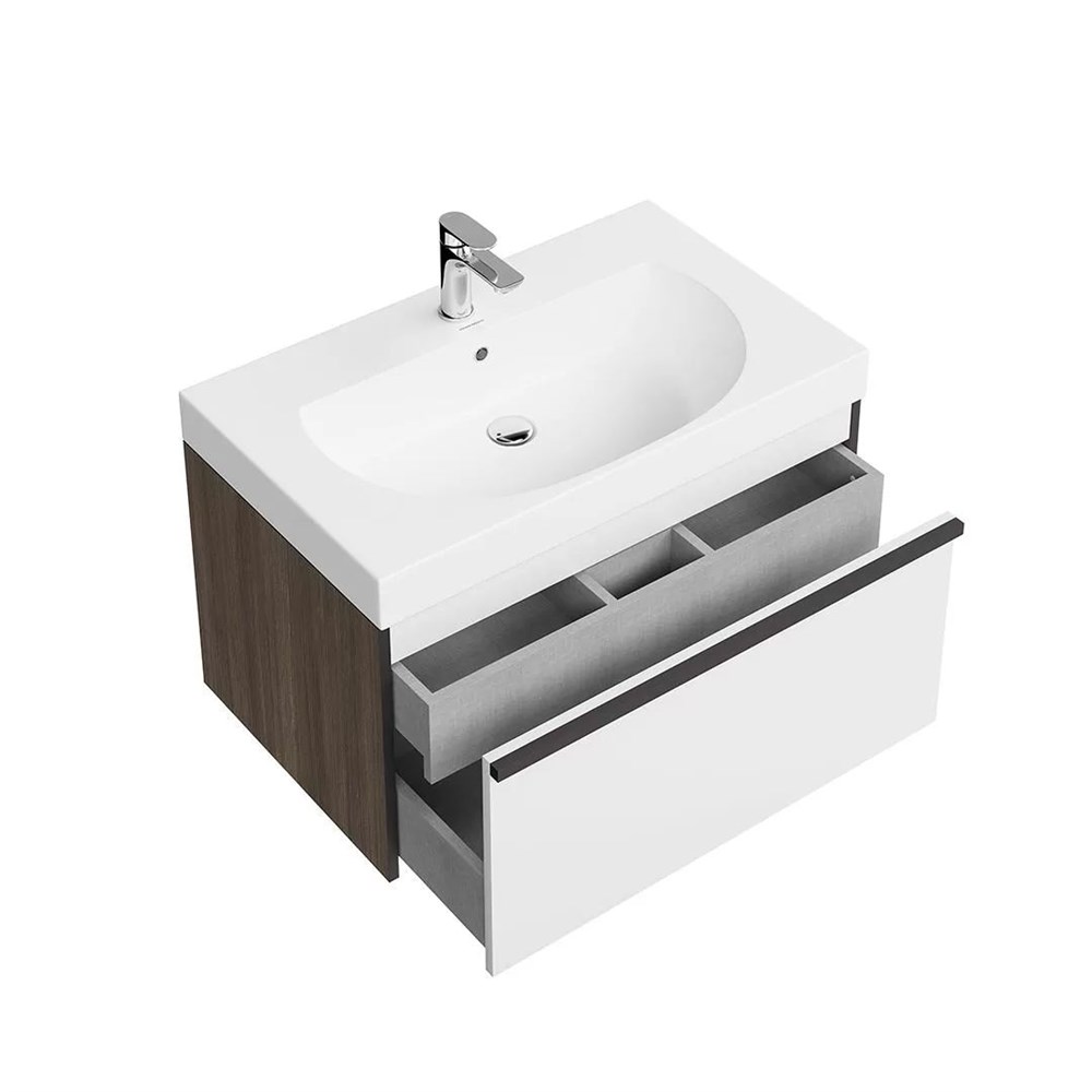 KERAMA MARAZZI MOD.80.1+1/AR Тумба MODULA подвесная 80 с ящиком 1+1, арабика