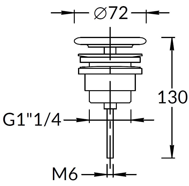Донный клапан с керамической крышкой, белый глянцевый