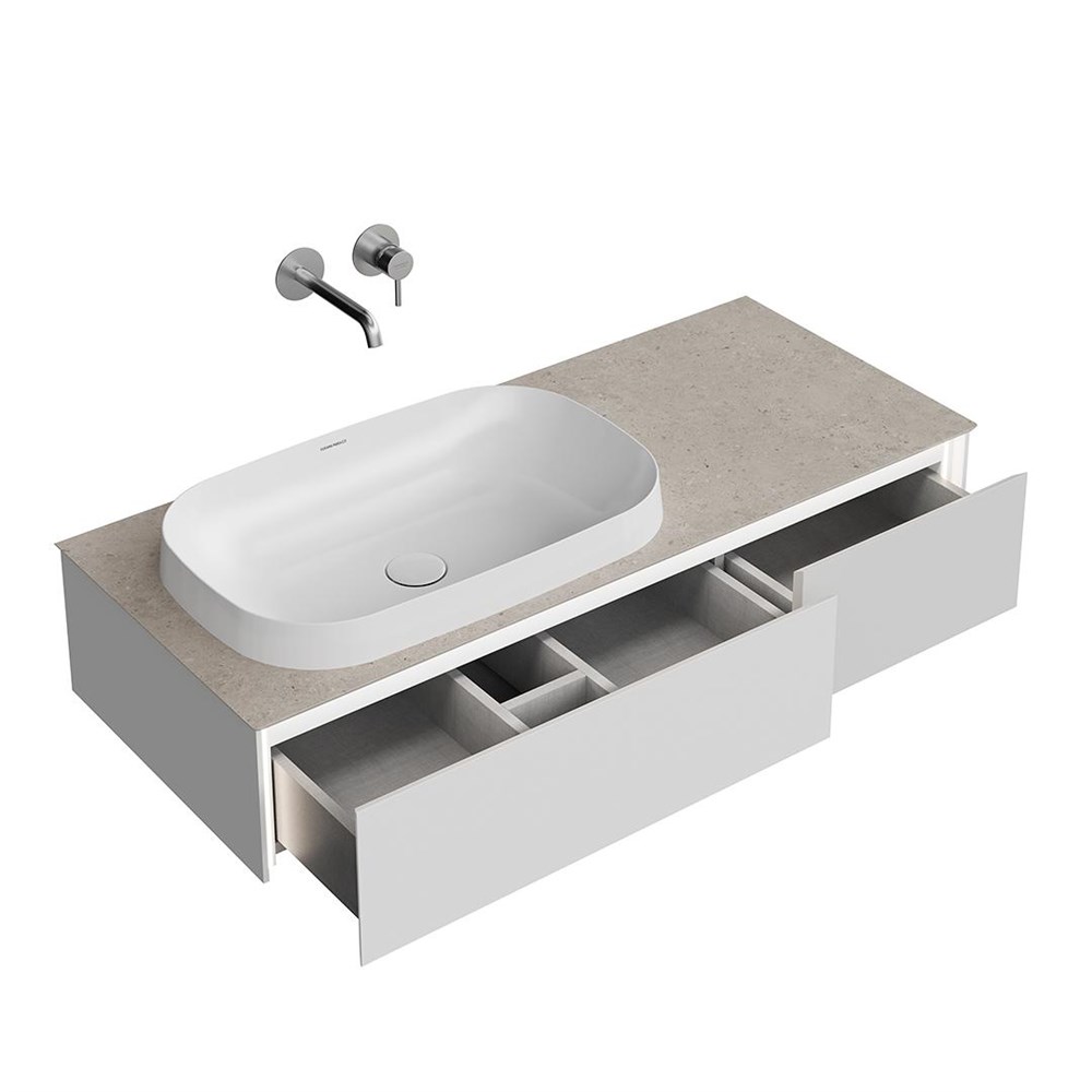 KERAMA MARAZZI MA.120.2/MGR.M Тумба MAGICA подвесная 120, 2 ящика, утренний серый матовый