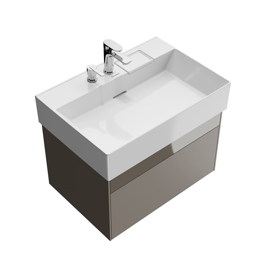 Тумба LOGICA подвесная 2 ящика 70 см, песчаный