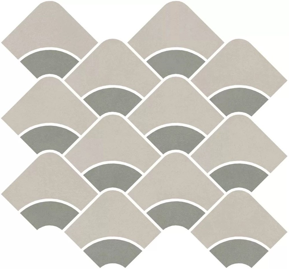 Декор Таделакт наборный бежевый светлый, зелёный матовый обрезной 30x28x0,9