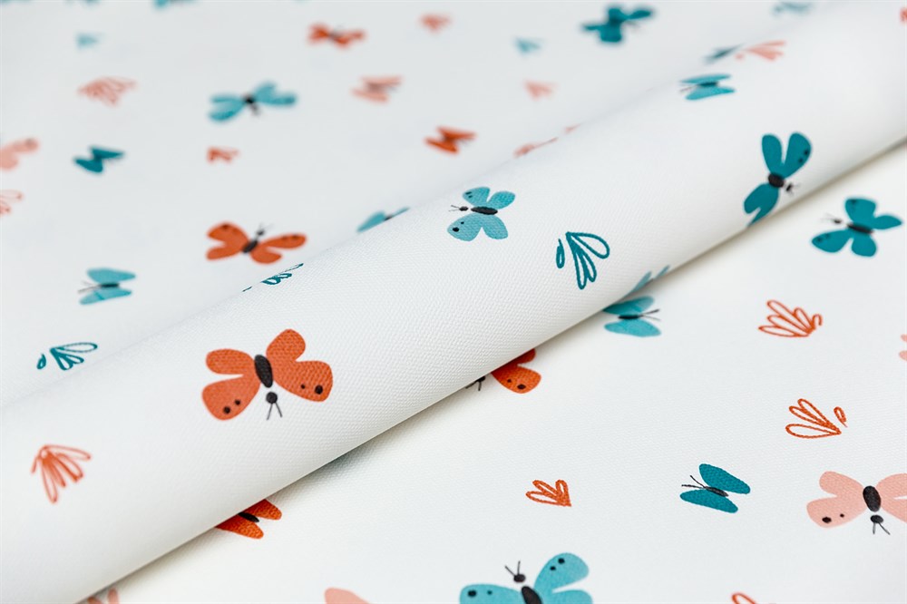 Обои виниловые на флизелиновой основе Уик-энд мотив, оранжево-синий бабочки