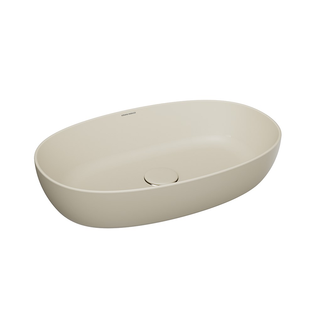 Раковина PLAZA накладная 60, песочный матовый