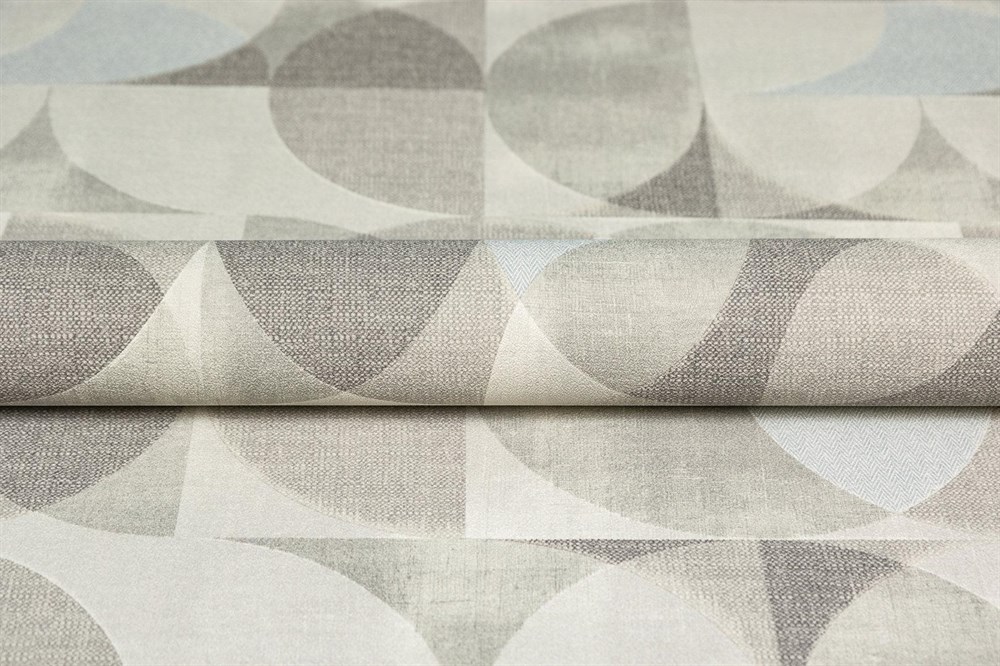 KERAMA MARAZZI KM8509 Обои виниловые Шафран мотив,серый, круги 1,06х10 (1, Т A) прямая стыковка