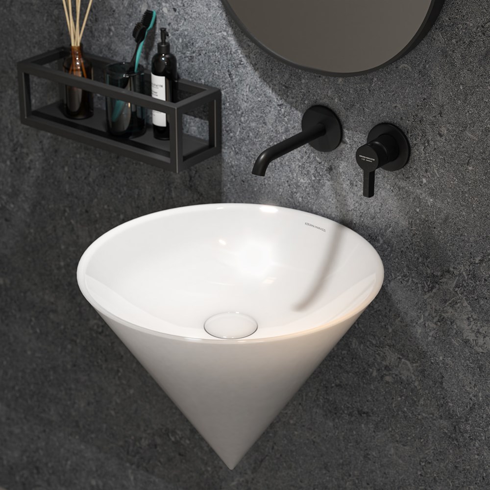 Раковина CONO подвесная 44, белая глянцевая